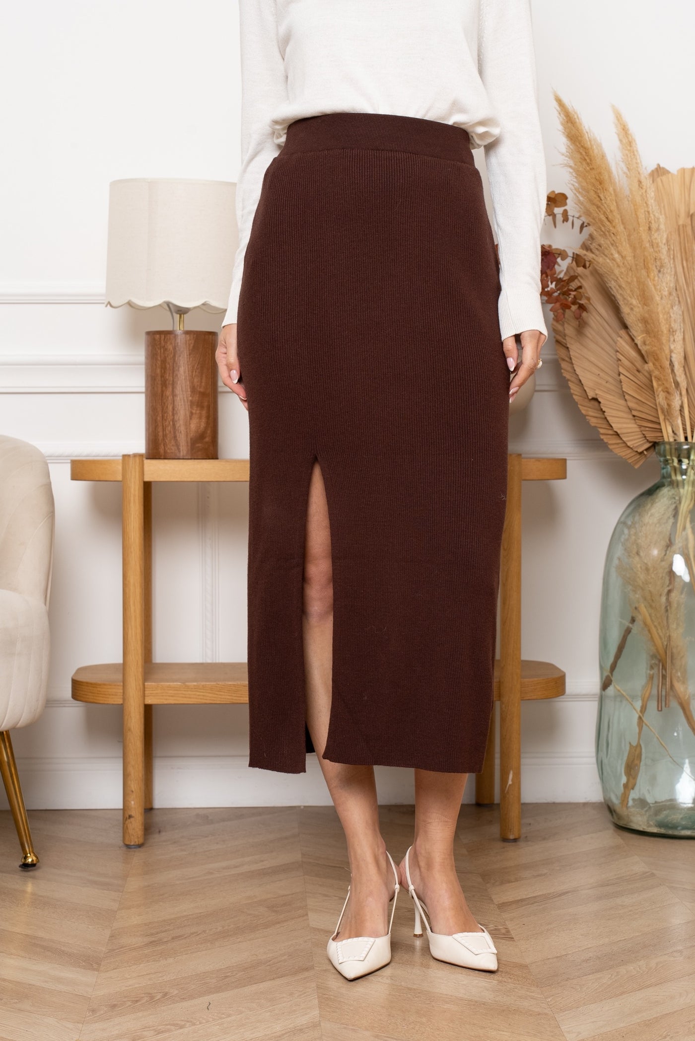 The Francesca Skirt in Chocolate Brown