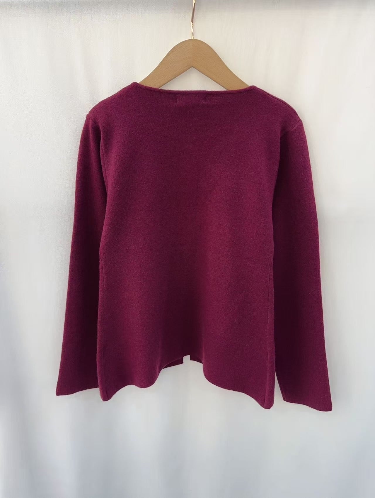 Beatrix Bouclé Cardigan in Bordeaux