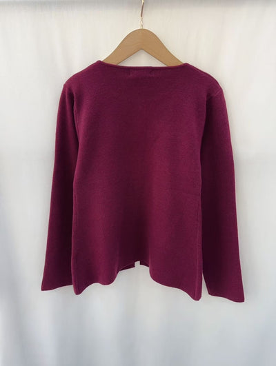 Beatrix Bouclé Cardigan in Bordeaux