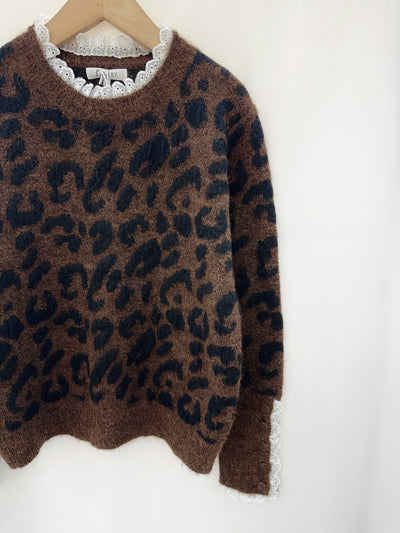 Delilah Leopard Knit in Coffee