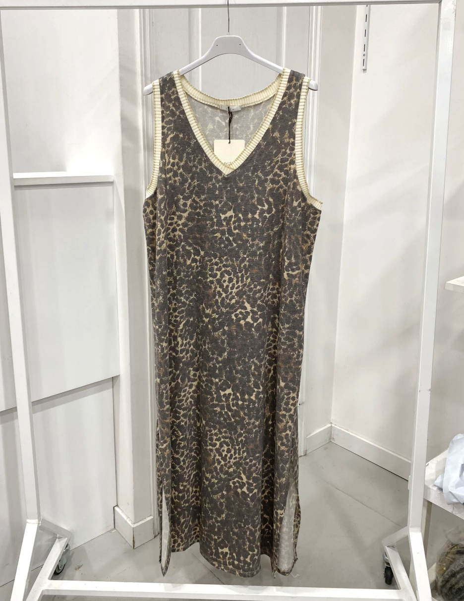 Olivia Dress in Dark Leopard Print