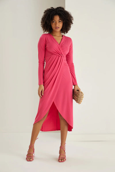 Sara Midi Dress in Pink