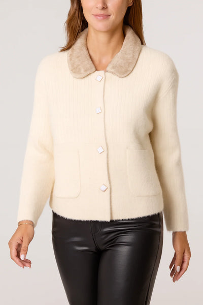 Jasmine Fur Collar Cardigan