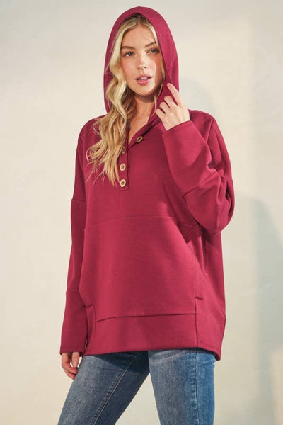 The Blake Hoodie in Deep Red
