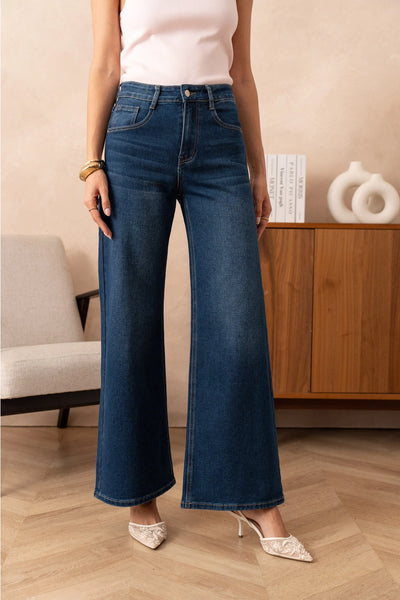 Maya Palazzo Wide Leg Jeans in Blue