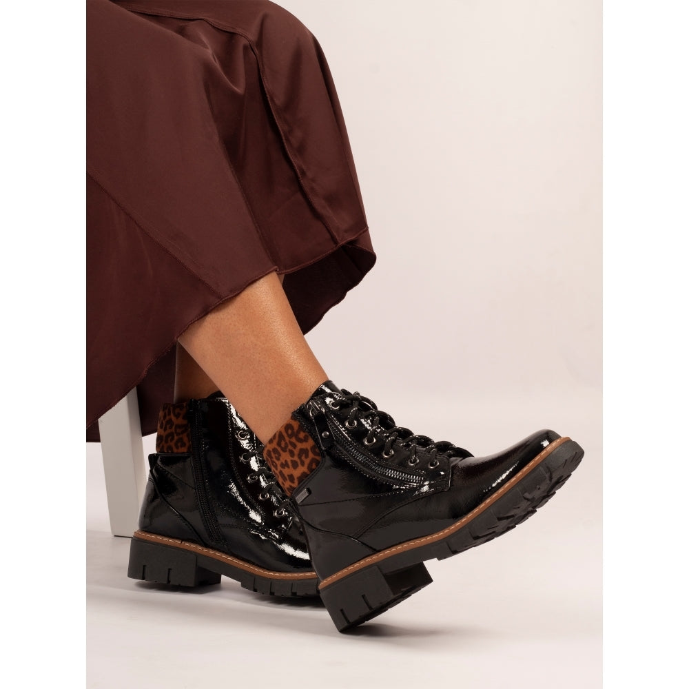 Lunar Bowen Black Patent Waterproof Boot
