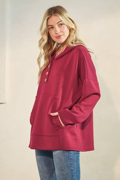 The Blake Hoodie in Deep Red