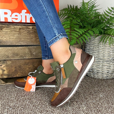 Refresh - Khaki, Tan, Brown & Pink Combined Trainer 171401