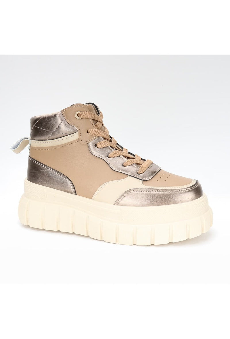 Regan Chunky Soled High Tops in Taupe