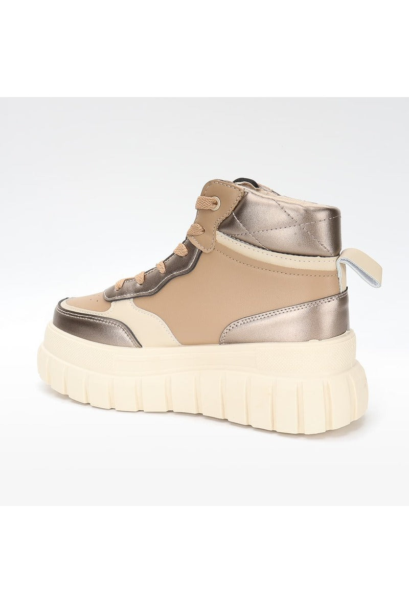 Regan Chunky Soled High Tops in Taupe