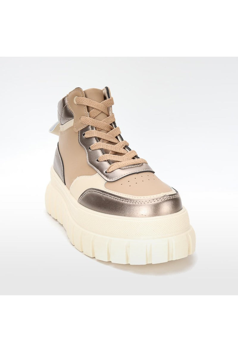Regan Chunky Soled High Tops in Taupe