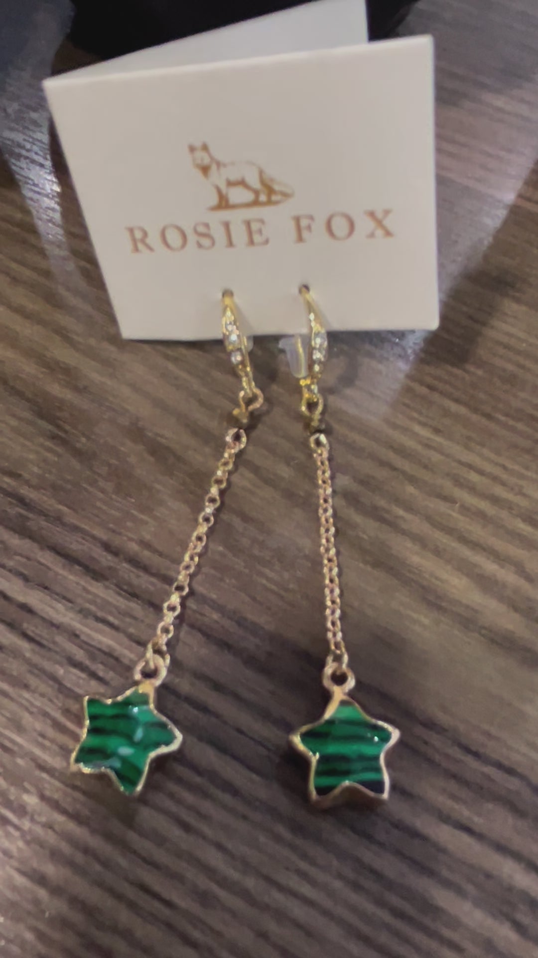 Rosie Fox Malachite Dangling Star Earrings