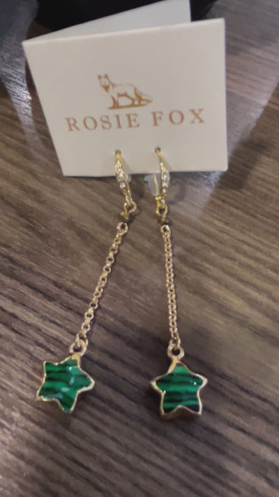 Rosie Fox Malachite Dangling Star Earrings
