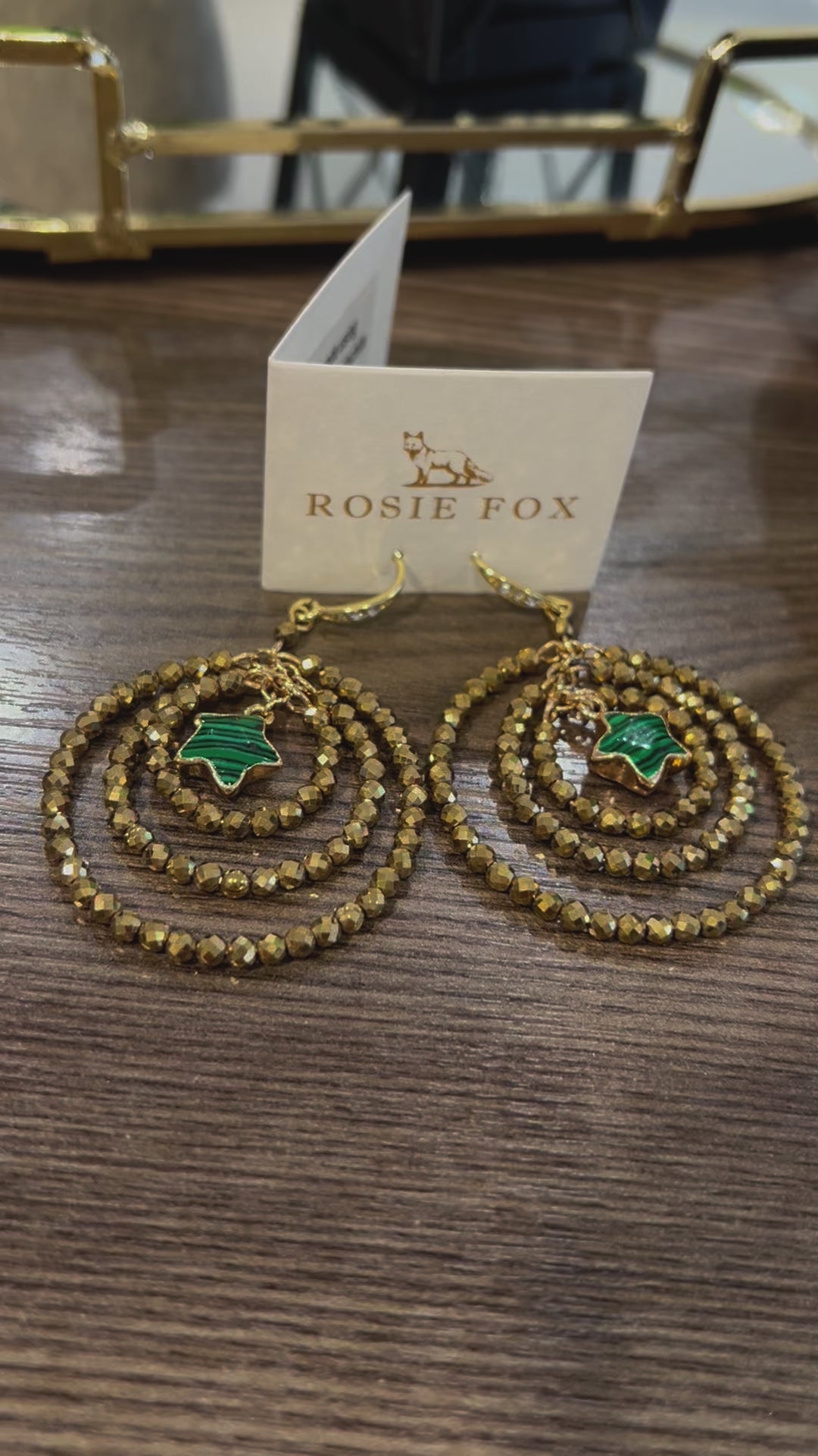 Rosie Fox Triple Hoop Malachite Star Earring