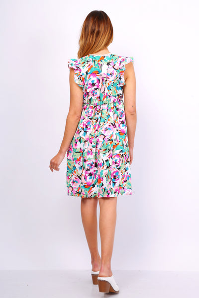 Callie Multi Print Short Dress